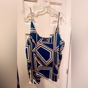 Banana Republic Factory Geometric Print Spaghetti Strap Shirt Women’s XL NWT